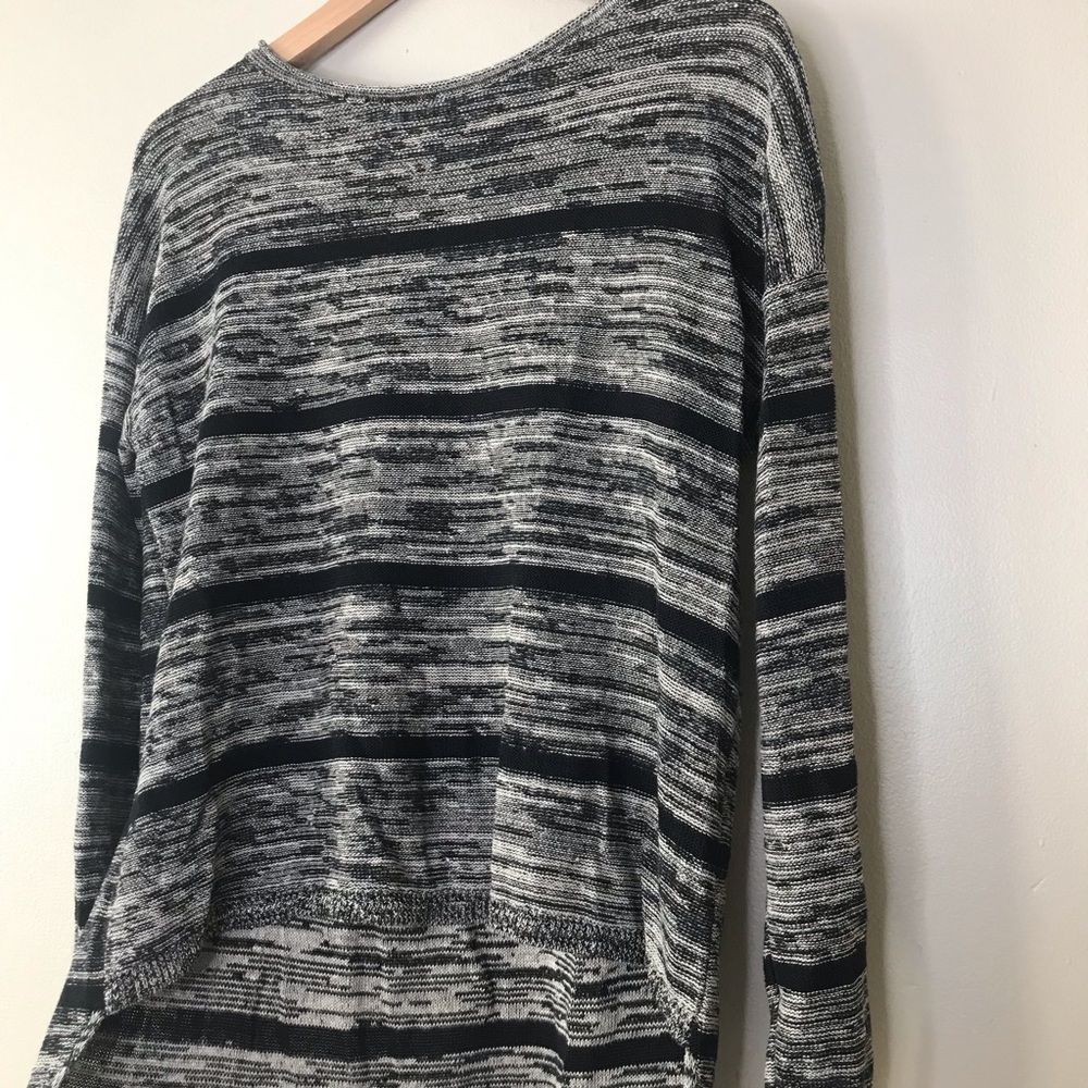 Elieen Fisher Long Sleeve Grey Striped Sweater